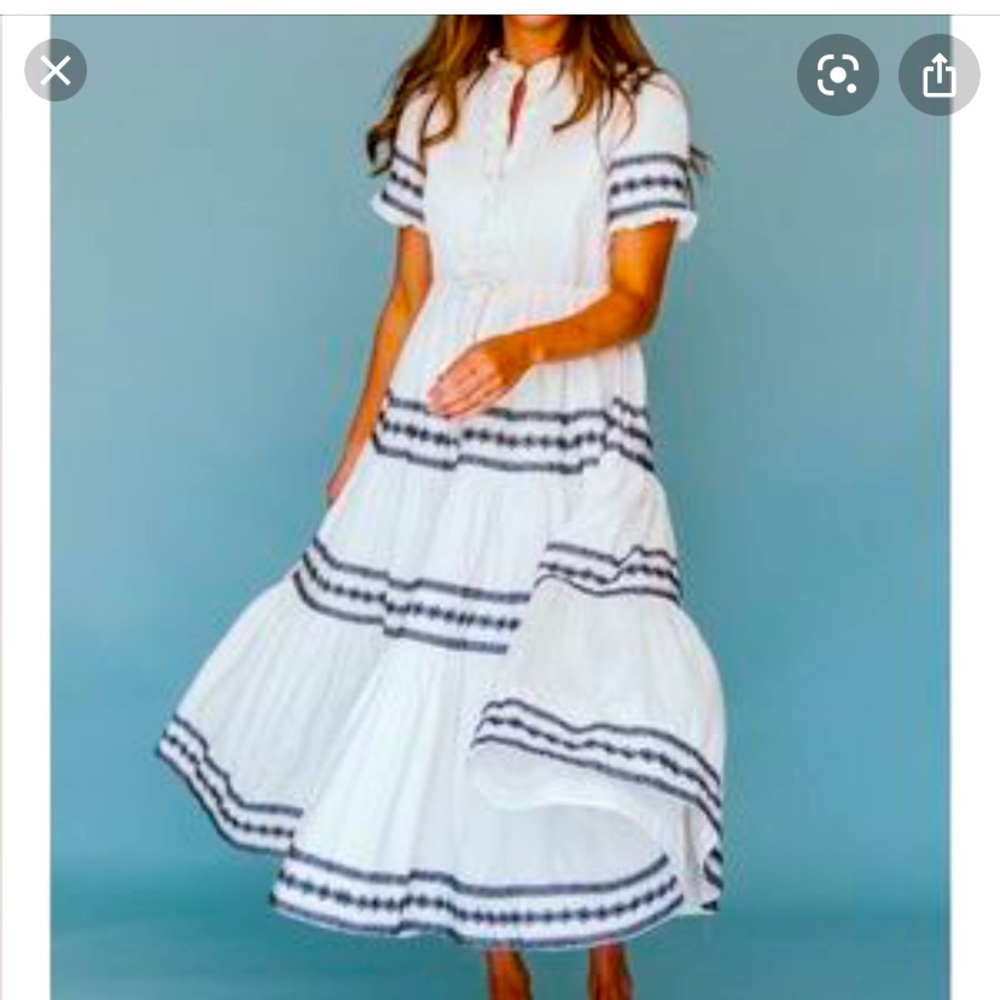 Ivy City Santorini White MIDI Dress